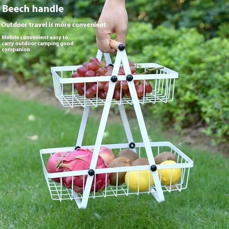 Kitchen vegetable rack countertop hand basket multi-layer