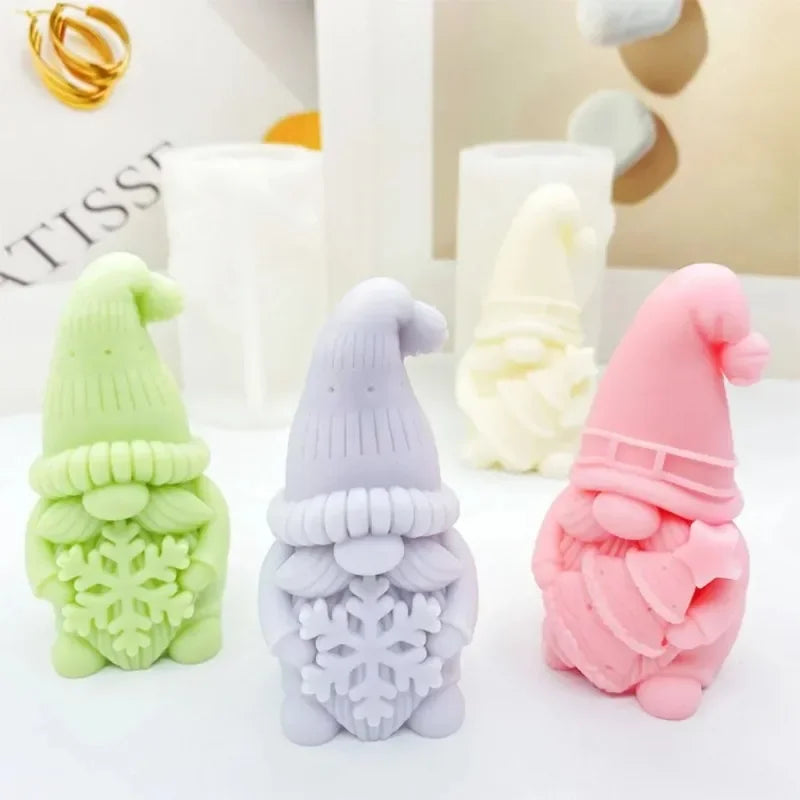 Dwarf Christmas Tree Candle Silicone Mold 3D Santa