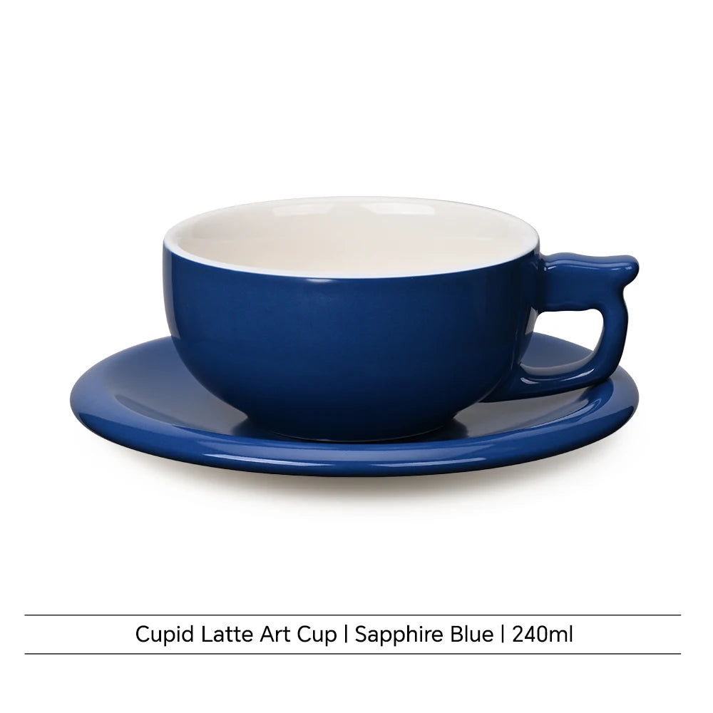 240ml Ceramic Latte Art Cup - Saucer  Cappuccino Cup