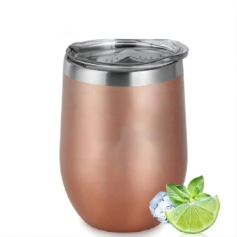 12oz Wine Tumbler with lid, Stainless Steel Travel Mugs