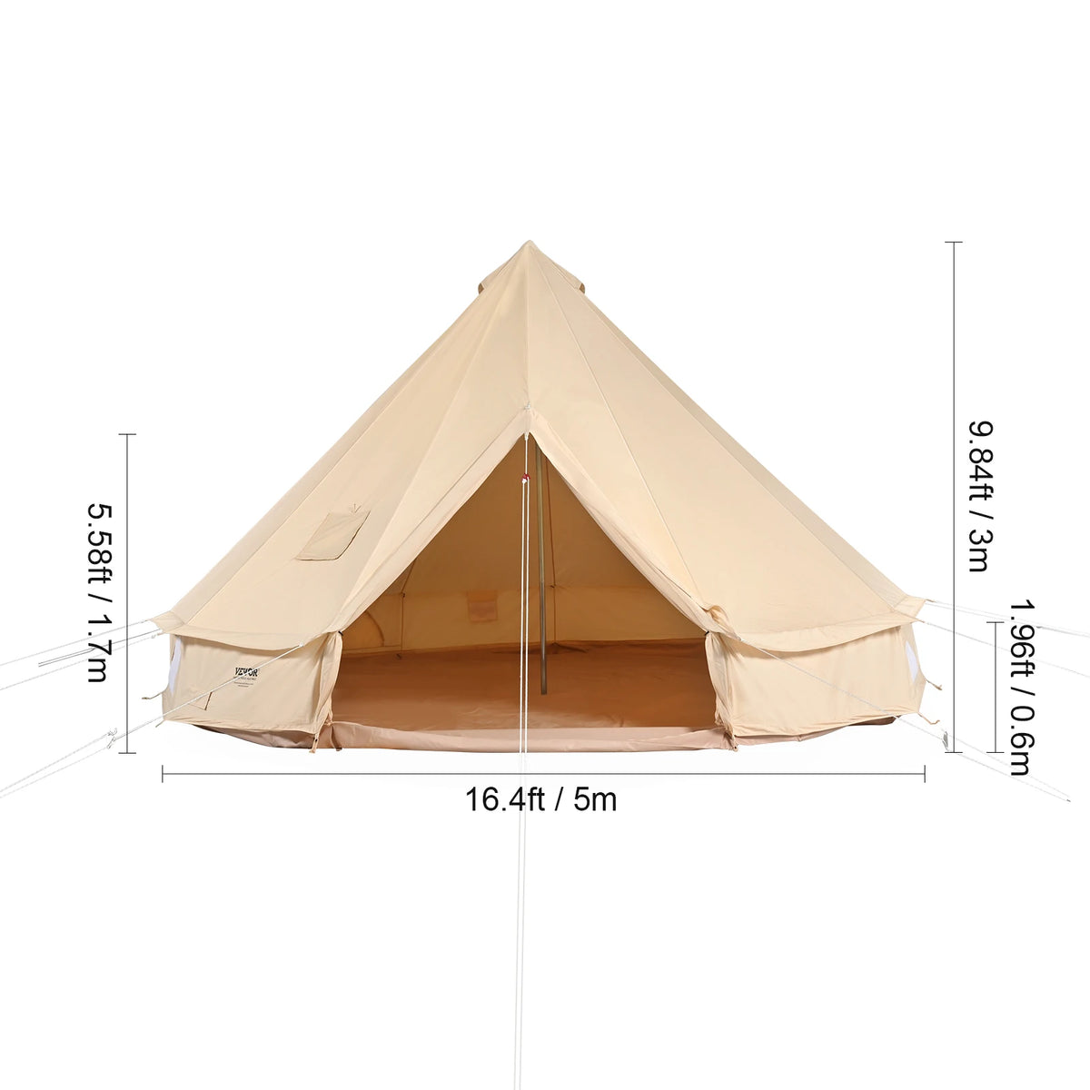Canvas Bell Tent 4 Seasons 3/4/5/6/7m  8People