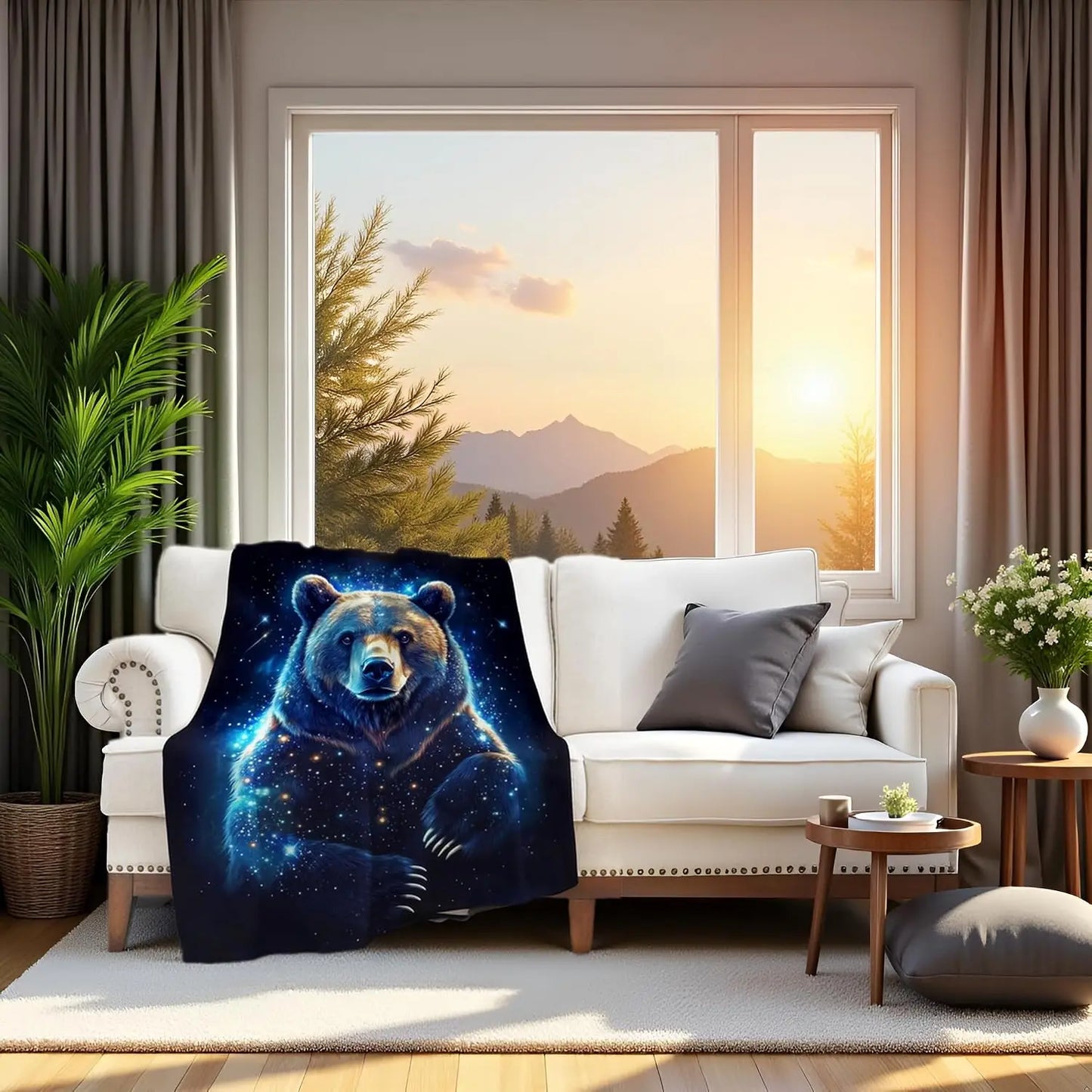 Bear Blanket Soft Cozy Flannel Throw Blankets