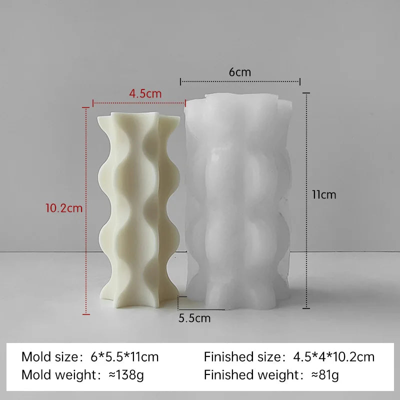 Striped Cylinder Aroma Candle Silicone Mold Soy Wax Candles Making Supplies