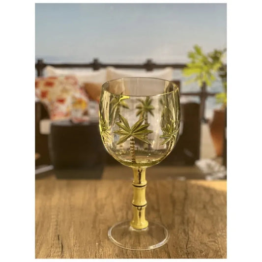 Acrylic Wine Glasses Set of 4 16oz BPA Free Palm Tree