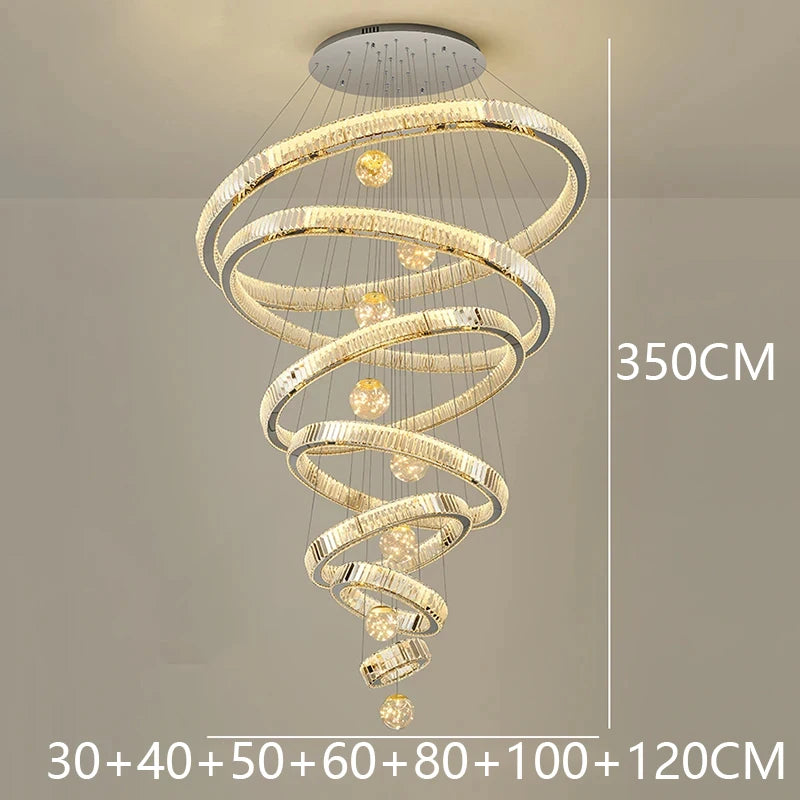 Modern home decoration crystal chandelier, stair Pendant lamp, living room Pendant lights, interior lighting