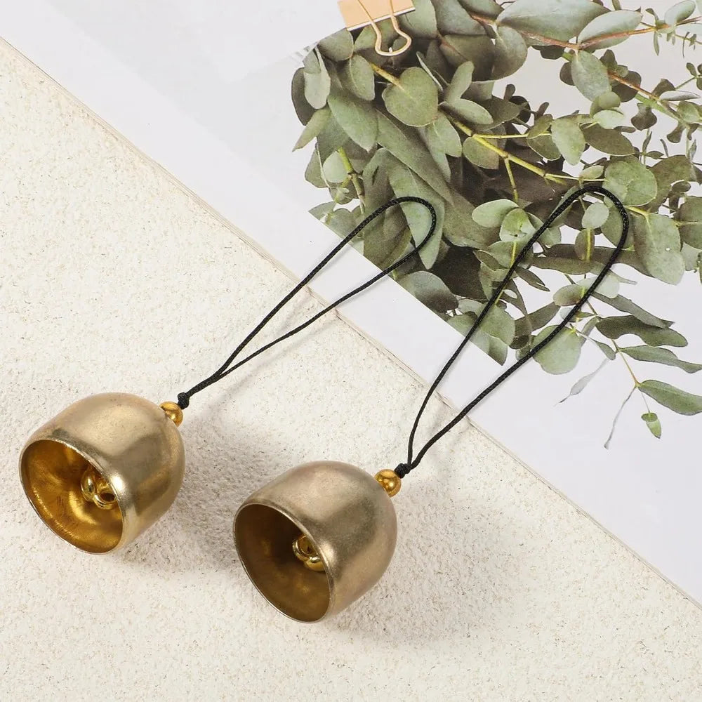 2 PCS Small Antique Brass Hanging Bells Wind Chime