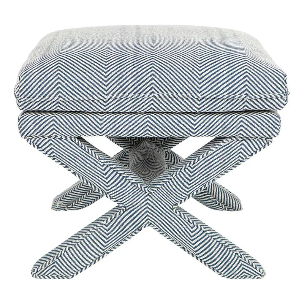 Velvet Leopard Print X Stool Ottoman, Poufs