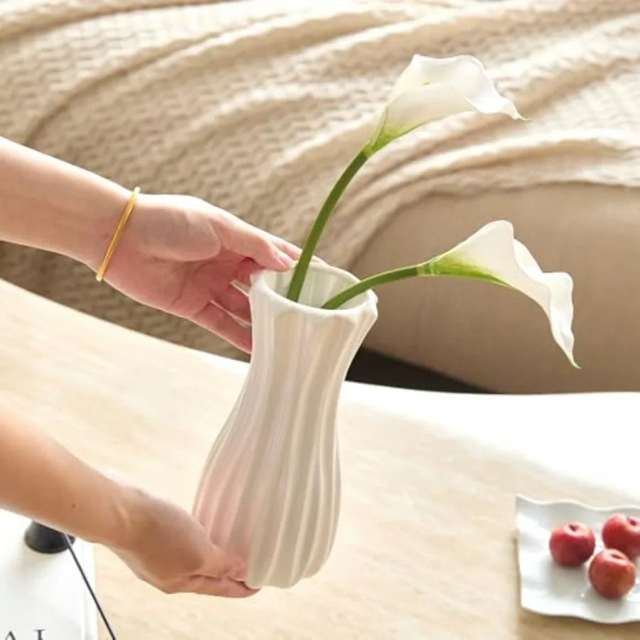 8 Inch White Ceramic Vase
