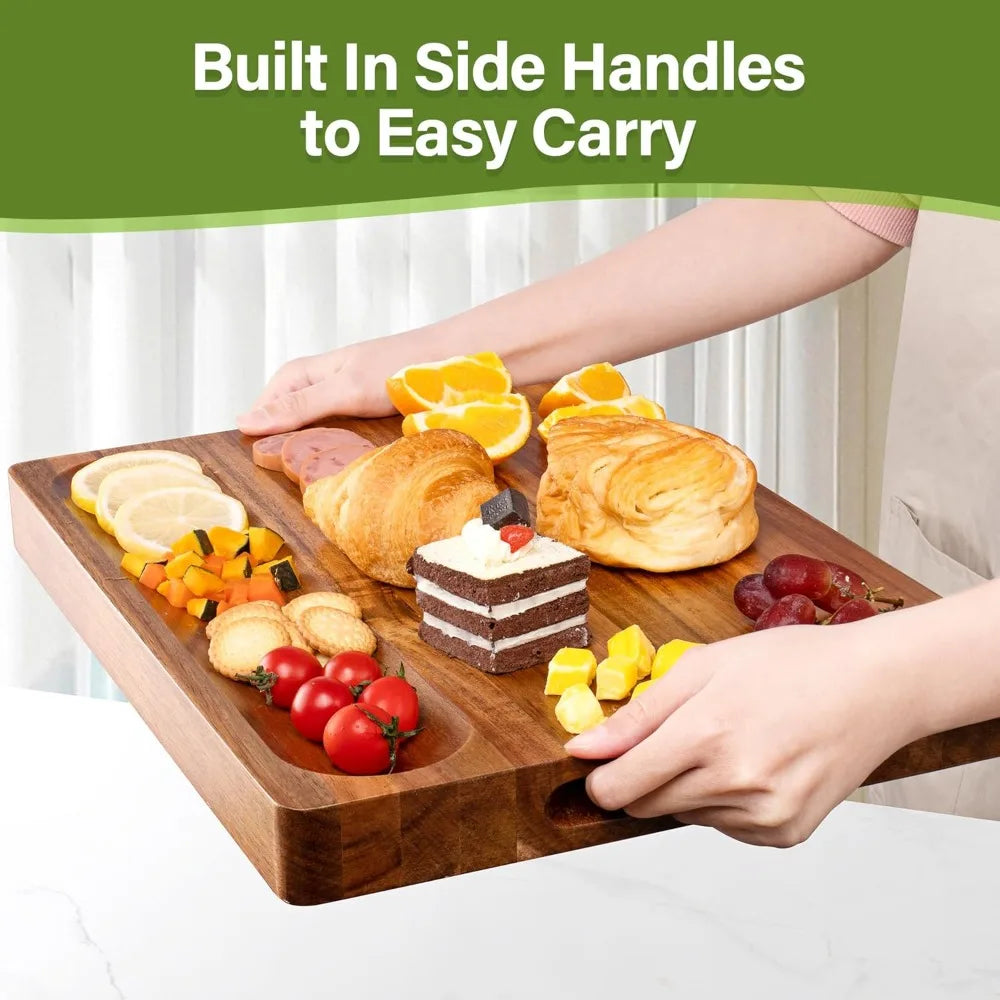 Acacia Wood Cutting Board1.5” Thick  Charcuterie Board, 16x12