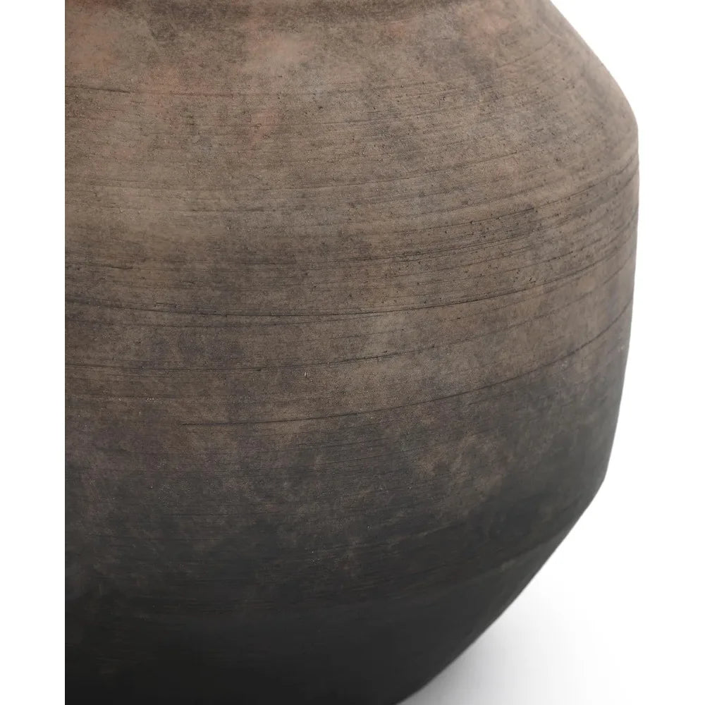 Round Ceramic Flower Vase, 13 Inch Brown Terracotta Vases