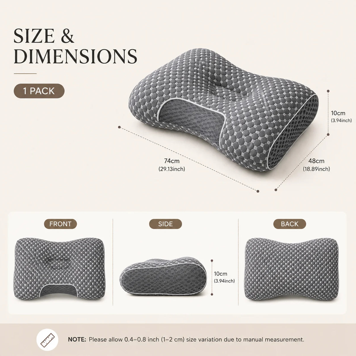Soybean Fiber Ergonomic Cervical Pillow for Neck Support
