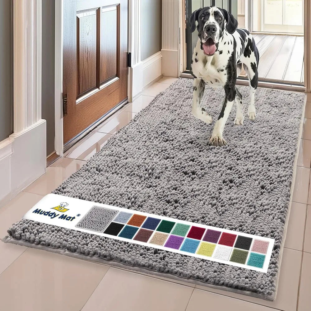 Super Absorbent Microfiber Dog Door Mat for Muddy Paws,