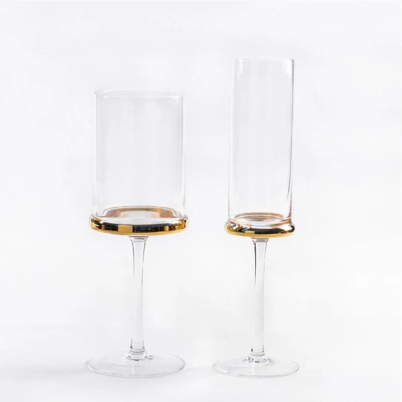 Nordic Smoke Gray Electroplated Gold Wine Glass