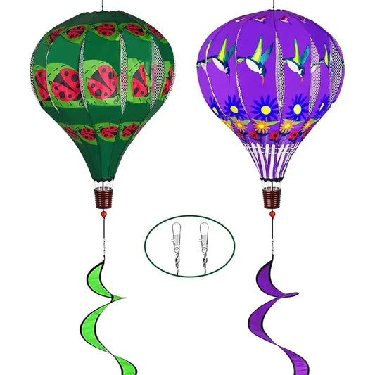 2pcs Hot Air Balloon Wind Spinners | 59 inch Garden Wind Spinner