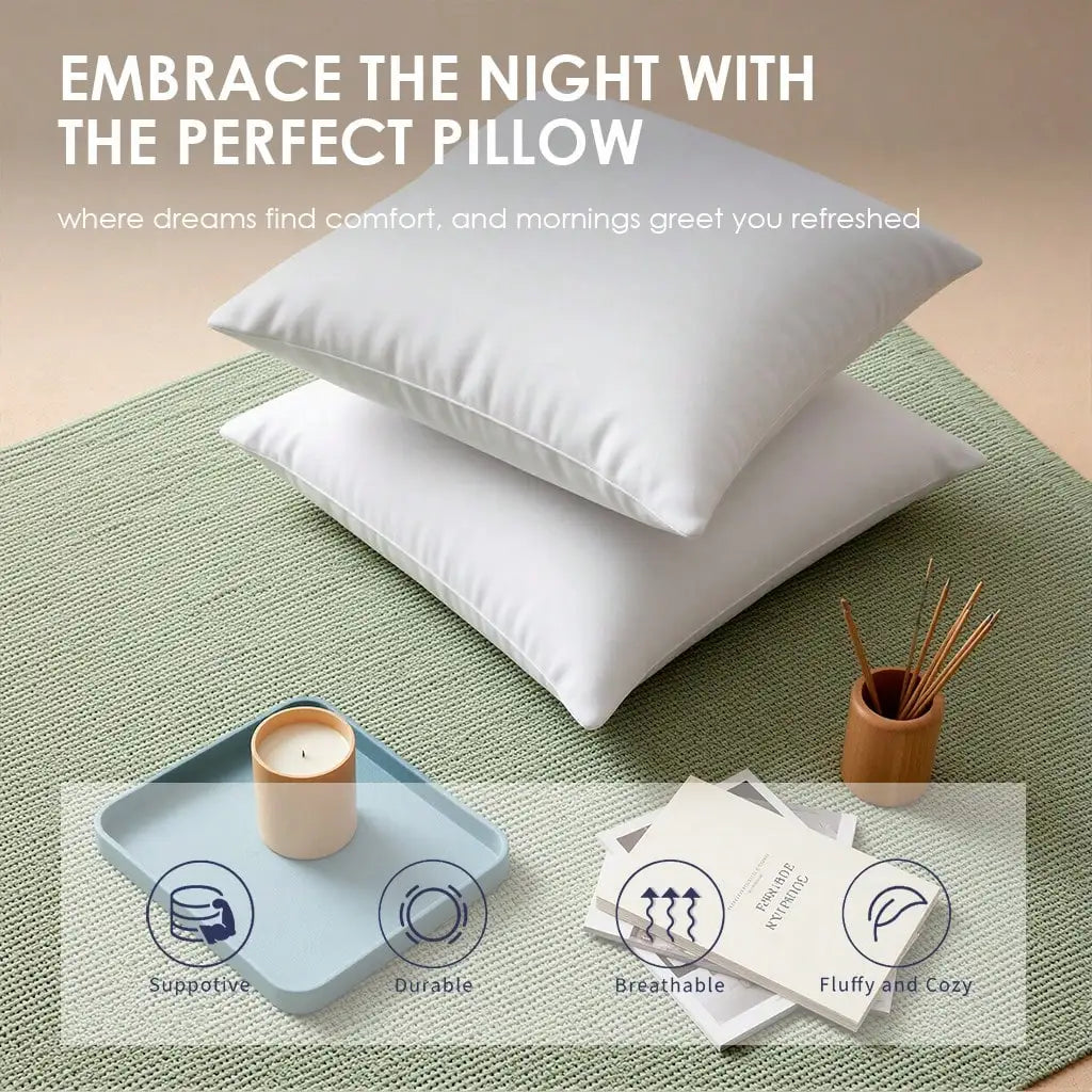 18-Inch 20-Inch 22-Inch Multi-Pack White Pillow Inserts, 2pcs 4pcs 100% Microfiber Filled
