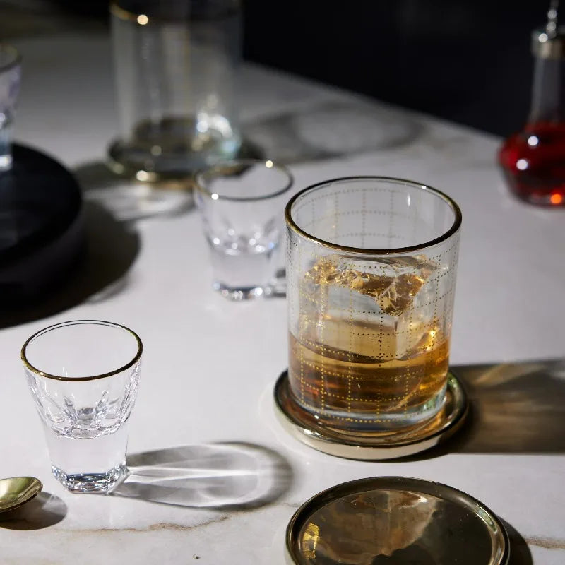 11 fl oz Square Print Whiskey Rocks Glass