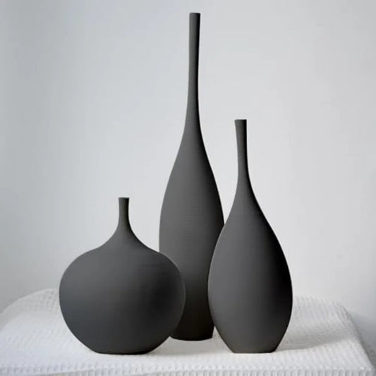 Ceramic Vase Modern Boho Wabi-Sabi Flower Vase Set of 3