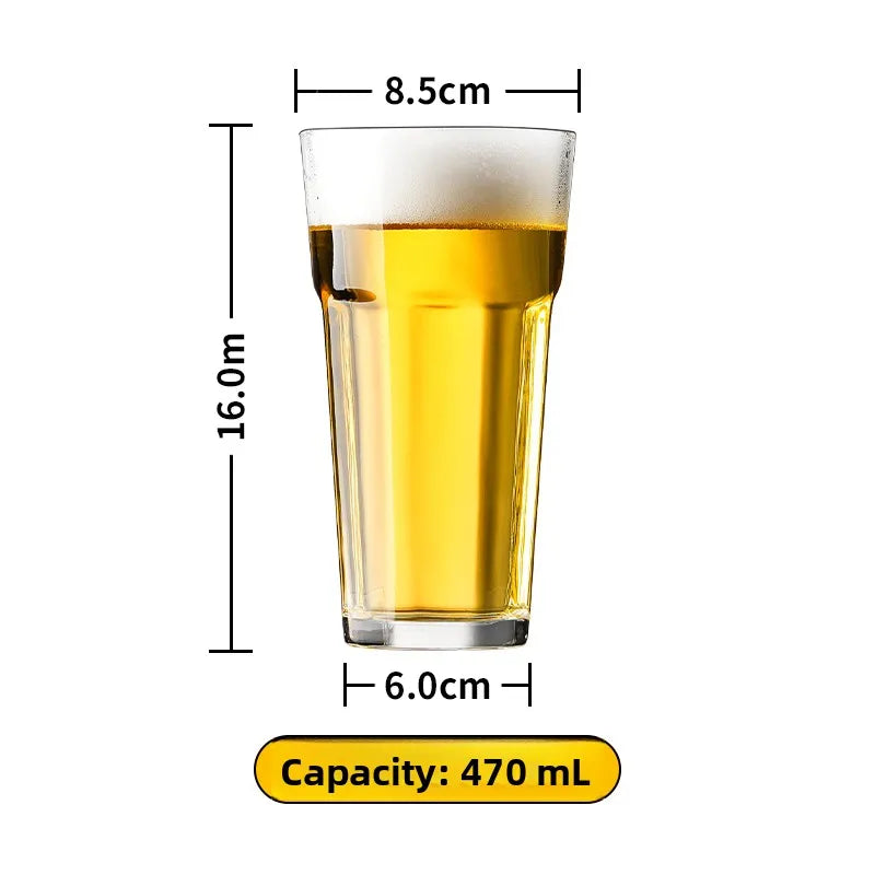 Large Capacity Beer Glass with Handle High End Glass Drinking Cup