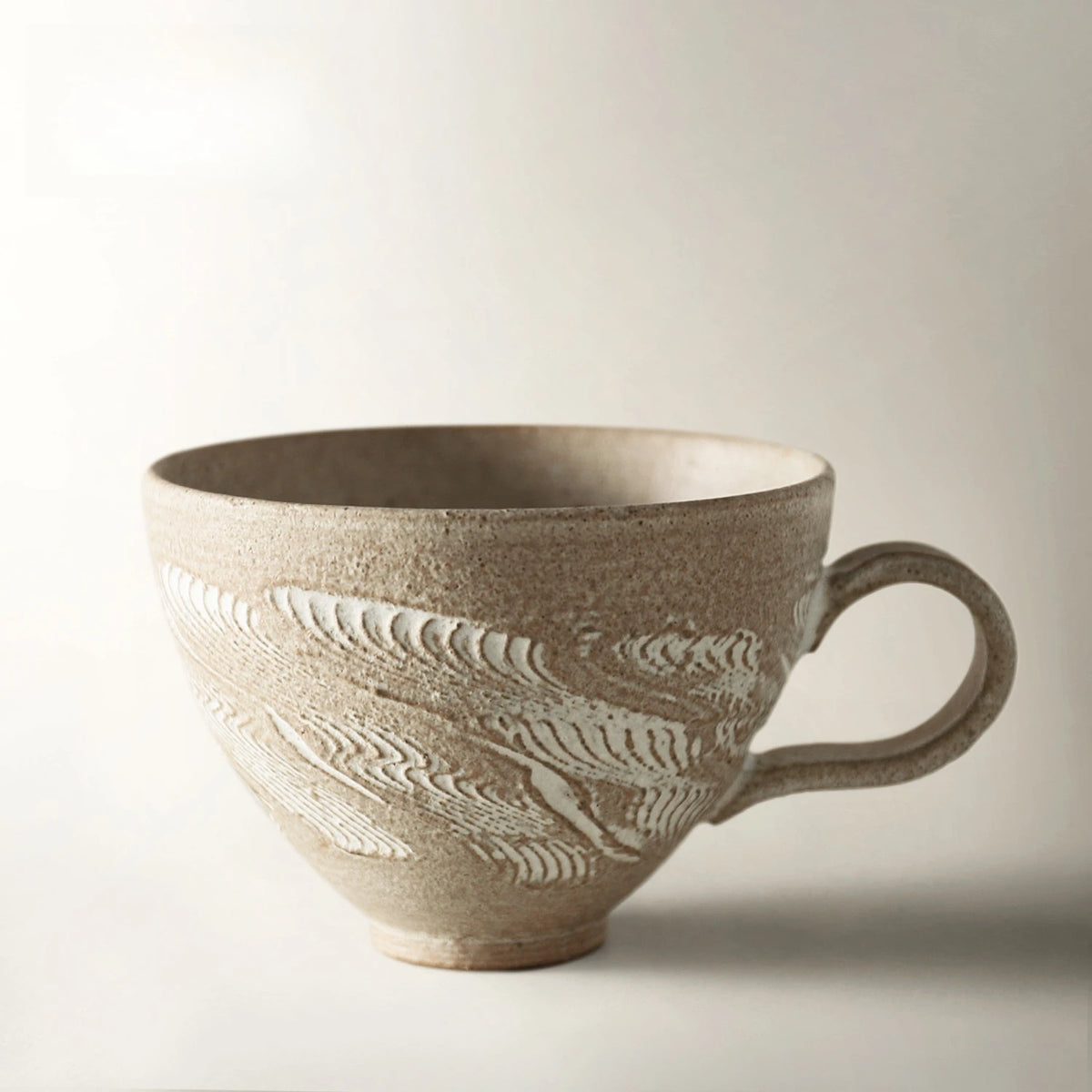 Wabi Sabi Stoneware Coffee Mug with Handle
