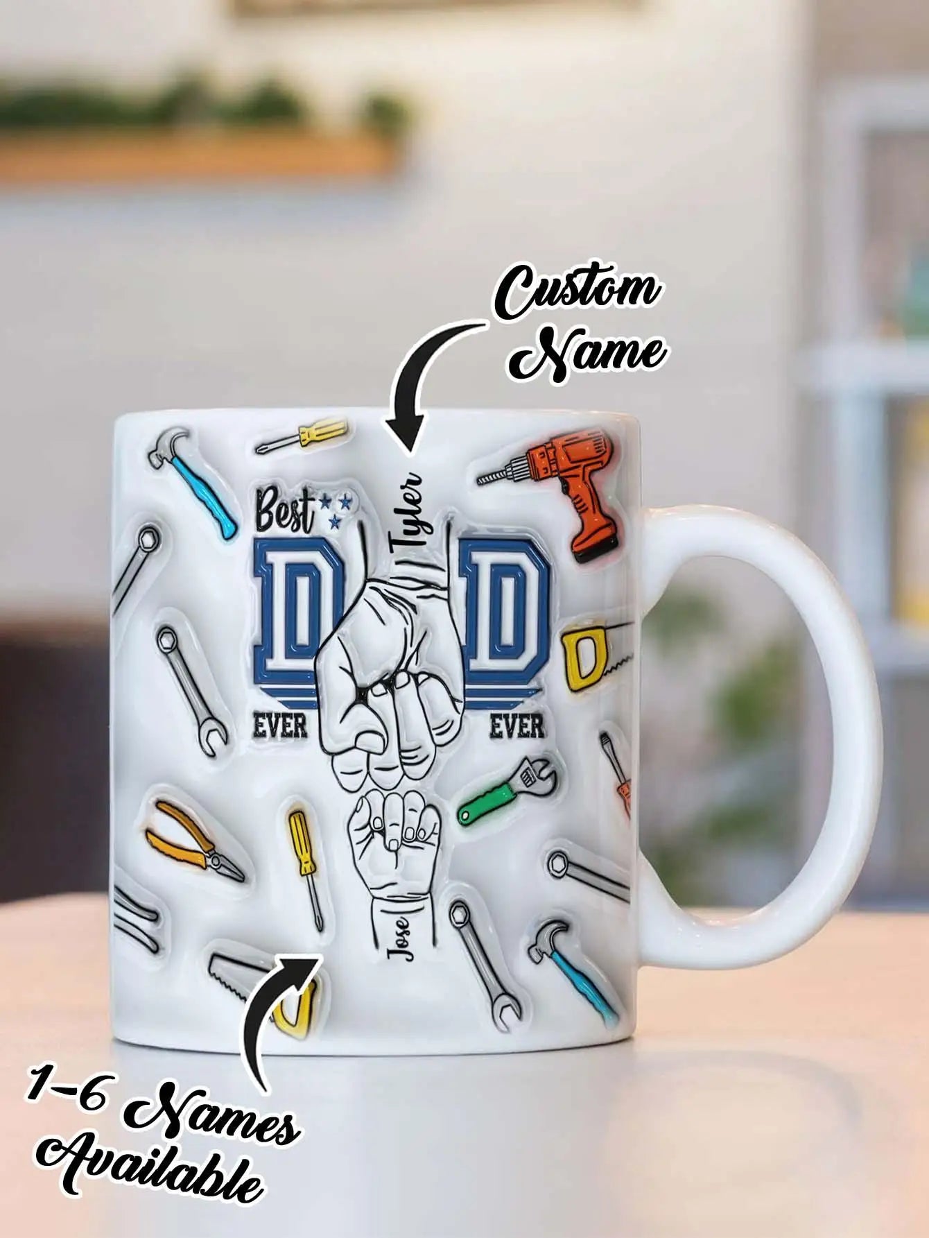 Personalized Dad Mug  3D Text Effect