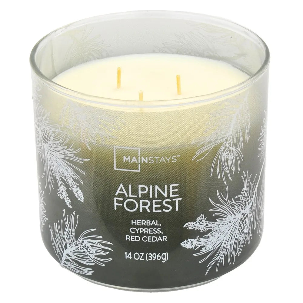 14 oz Ombre Wrapped Scented Candle 3 Wick-Alpine Forest Fragrance