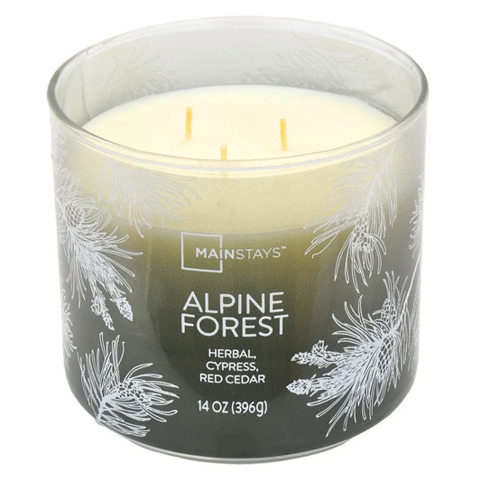 14 oz Ombre Wrapped Scented Candle 3 Wick-Alpine Forest Fragrance