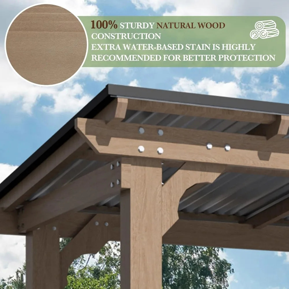 6’x13’ BBQ Grill Gazebo Shelter with Galvanized Steel Roof