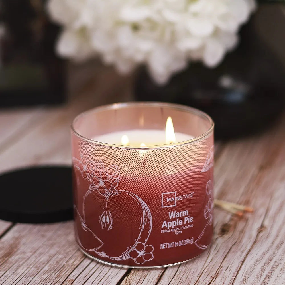 Warm Apple Pie Scented Candle Triple Wick