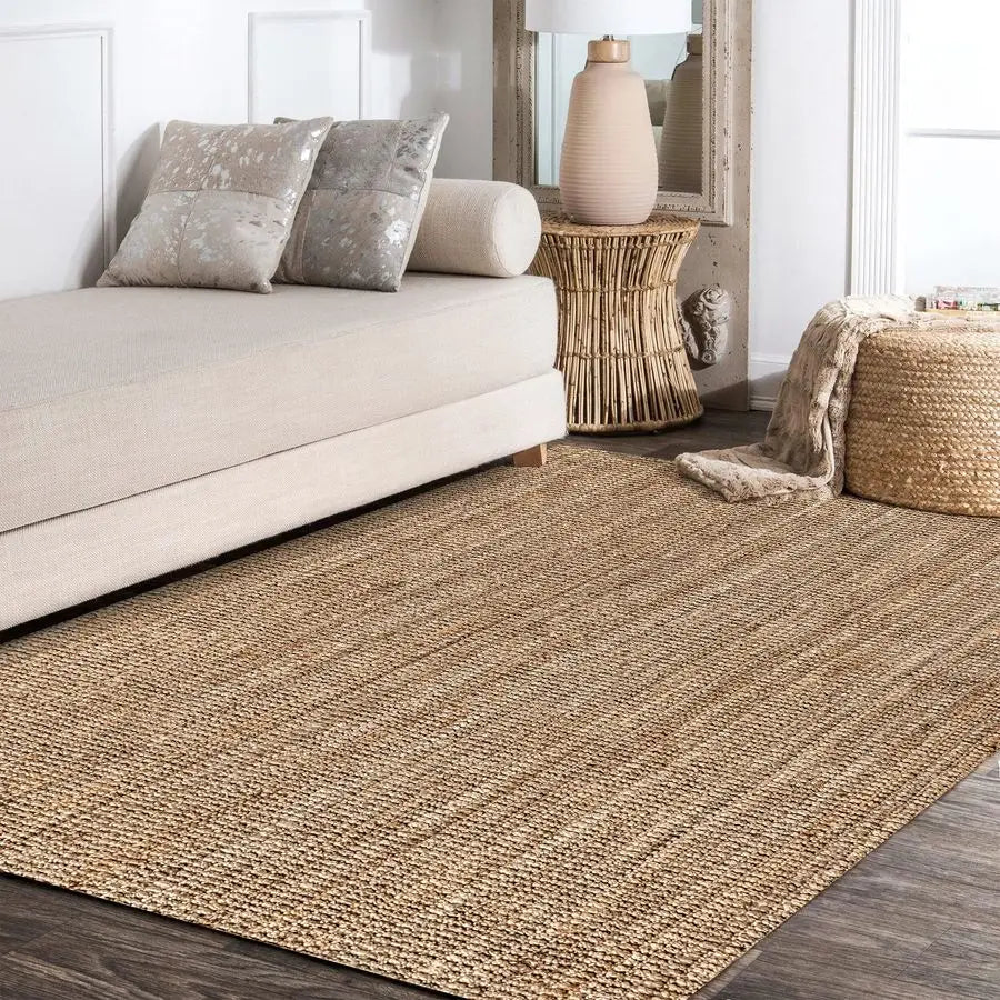 Hand Woven Chunky Jute Indoor Area Rug, 3x5