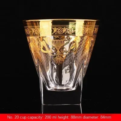 Palace style crystal glass with gold line beer mug