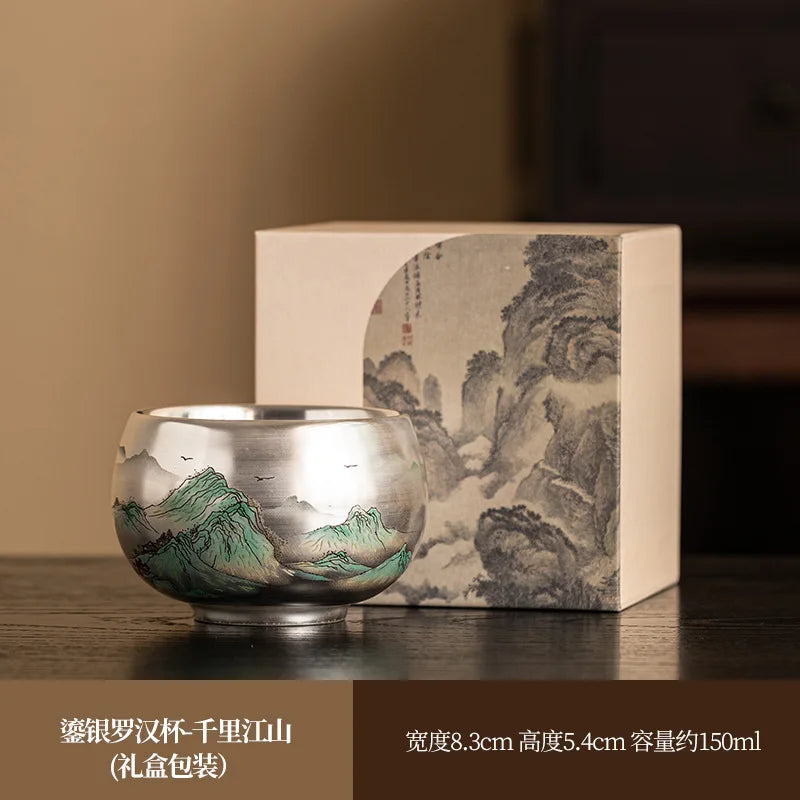 Silver Lined Ceramic Master Tea Cup,