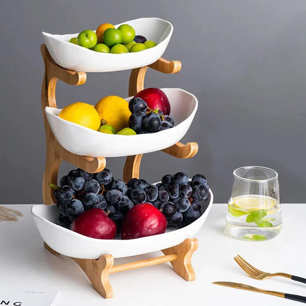 3 Layer Fruit Plate Home Living Room Plastic Snack Dish