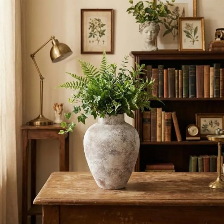Large Vintage Ceramic Vase, Rustic Pottery