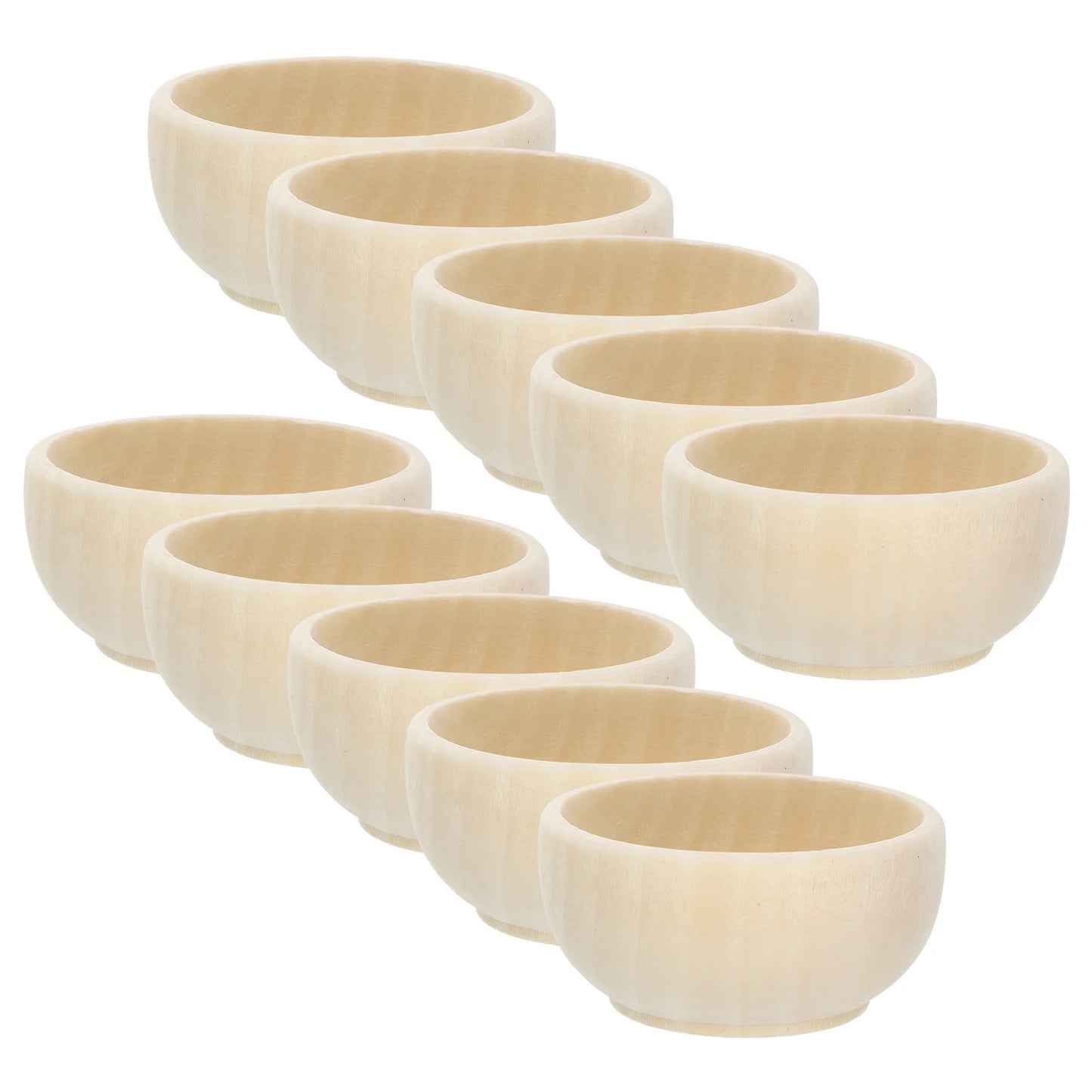 10 Pcs Small Wooden Bowl Unpainted Bowls for Painting