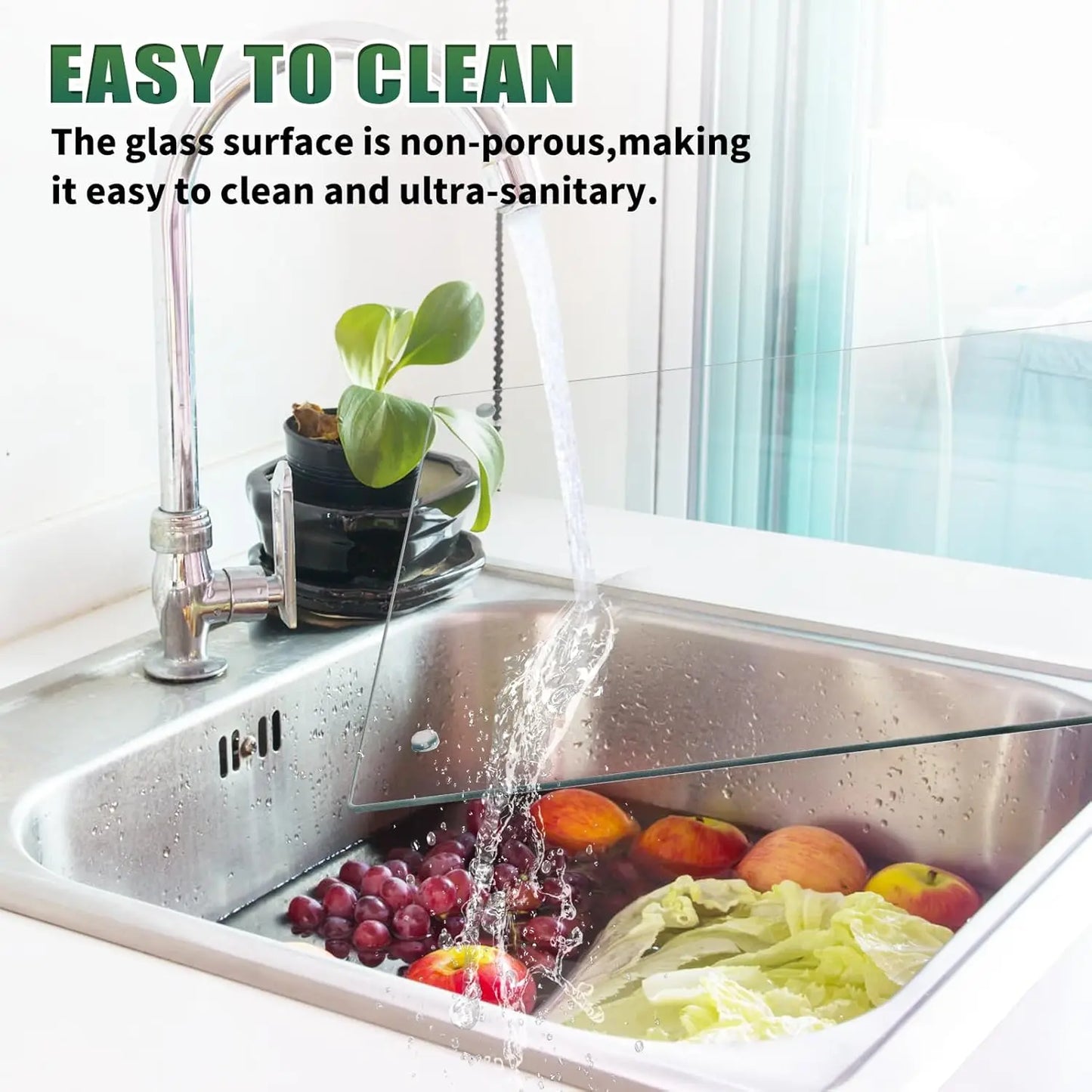 Tempered Glass Cutting Board: Non-Slip, 12x16 Inch