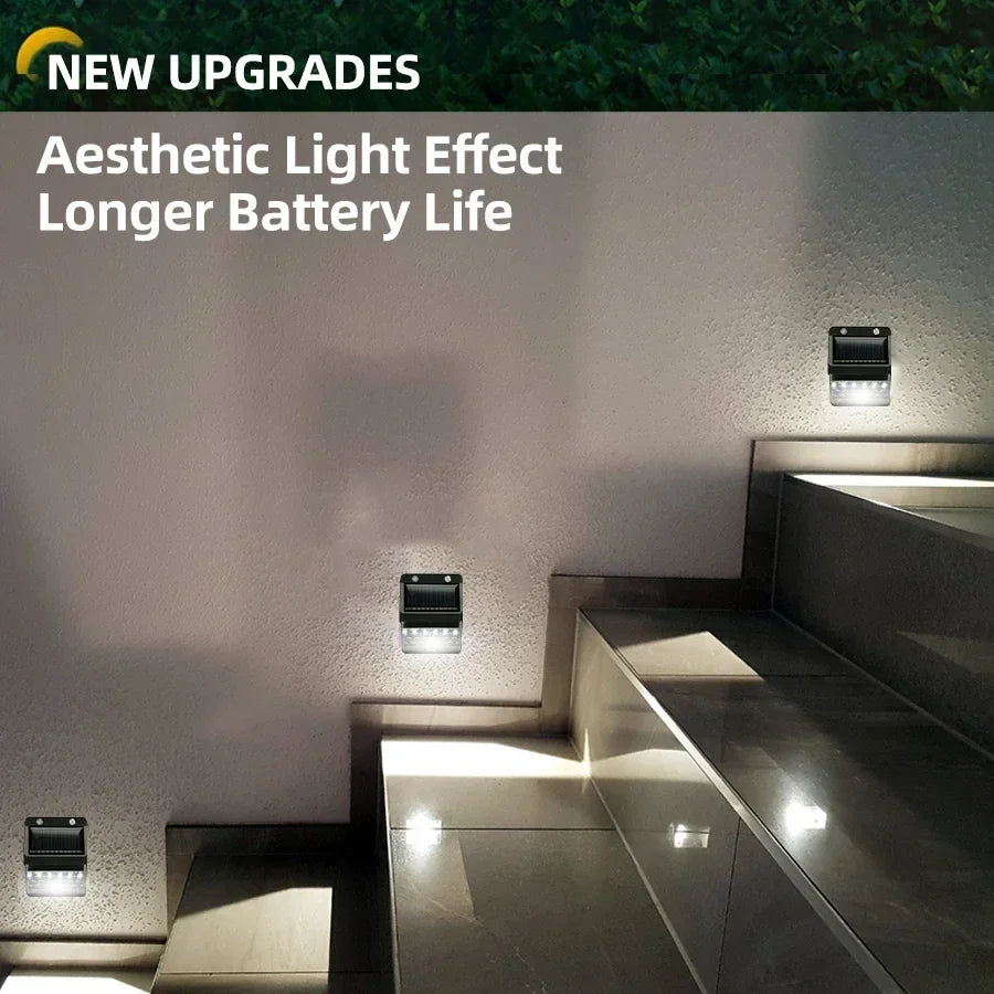 Solar Outdoor LED Wall Light Waterproof Steps Garden Wall Light