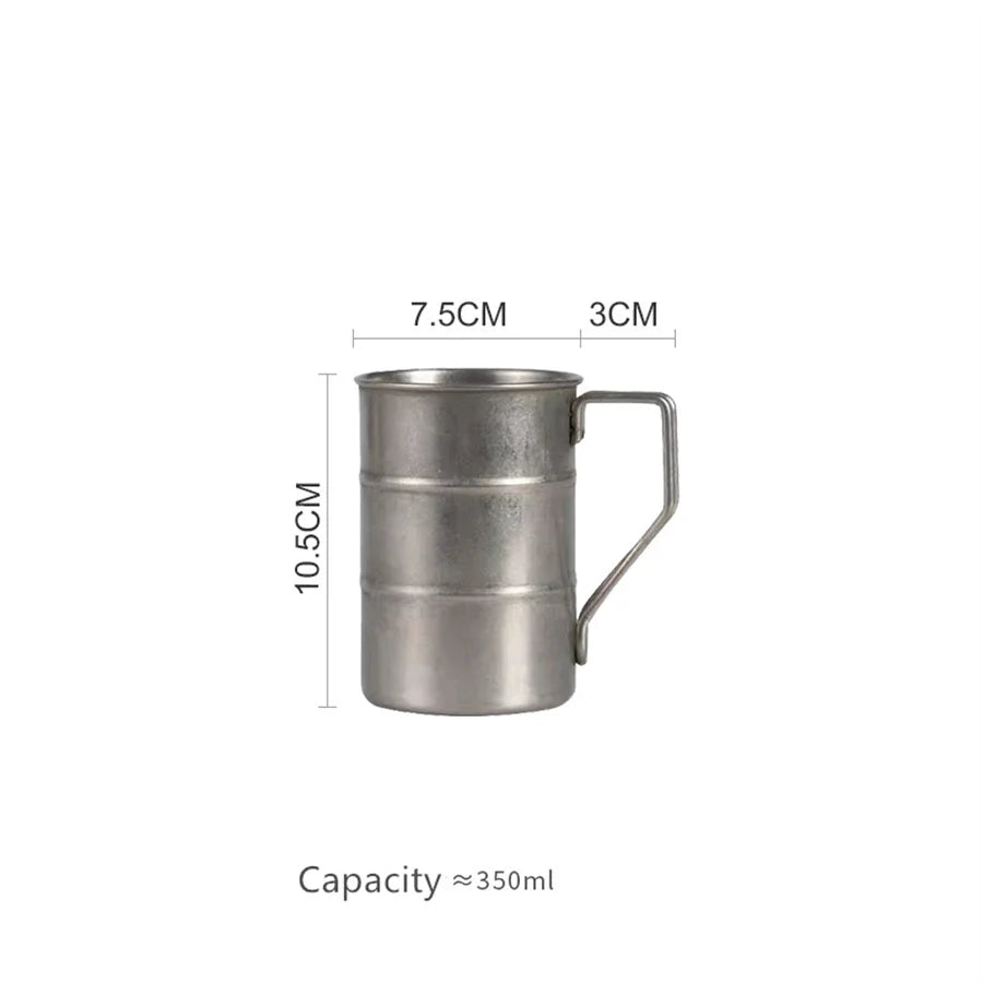 Outdoor 304 Stainless Steel Marco Mug, Industrial Style, Retro Old Creative, Coffee, Camping, Picnic, Beer Mugs