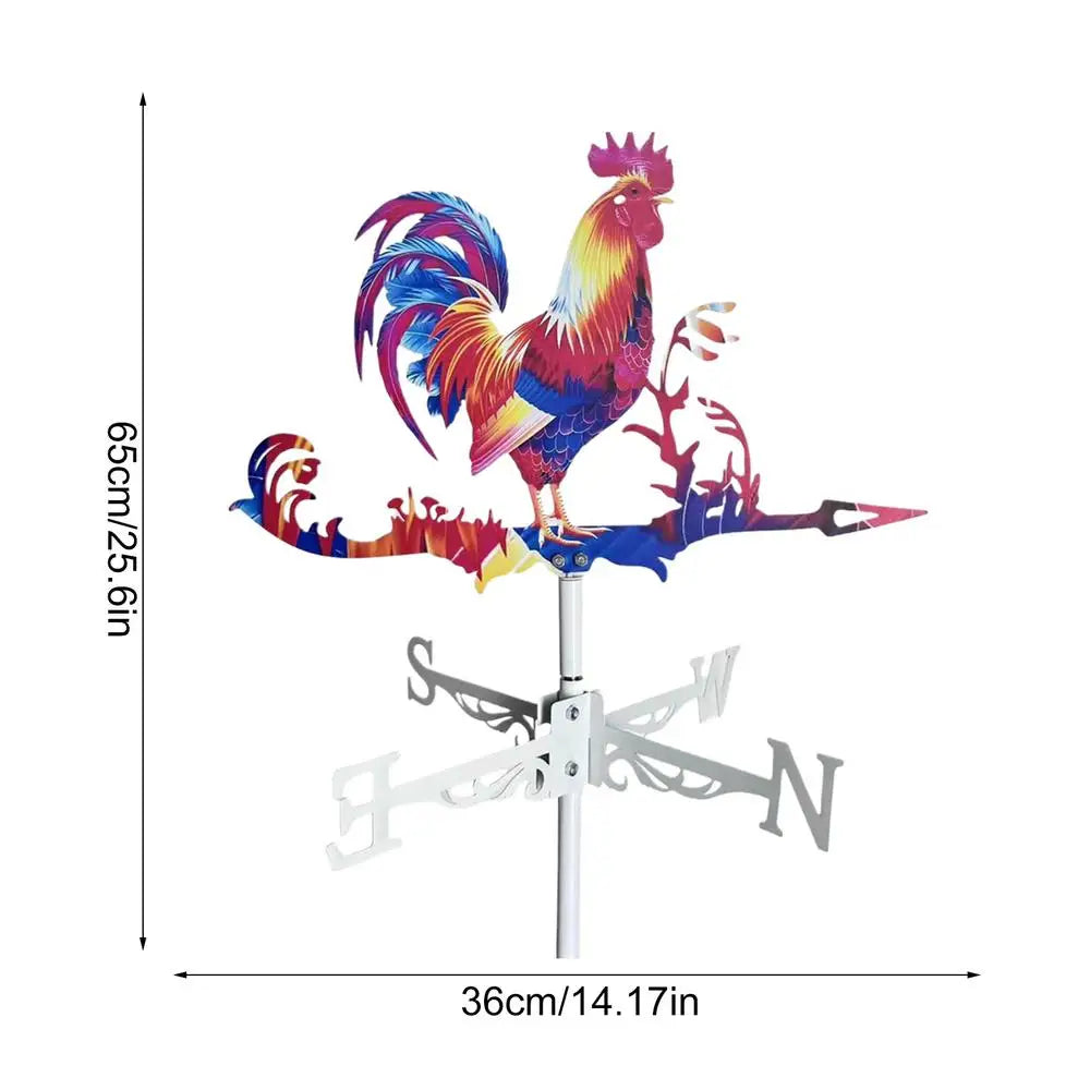 Wolf Rooster Weathervane Metal Weathervanes Wind Spinner