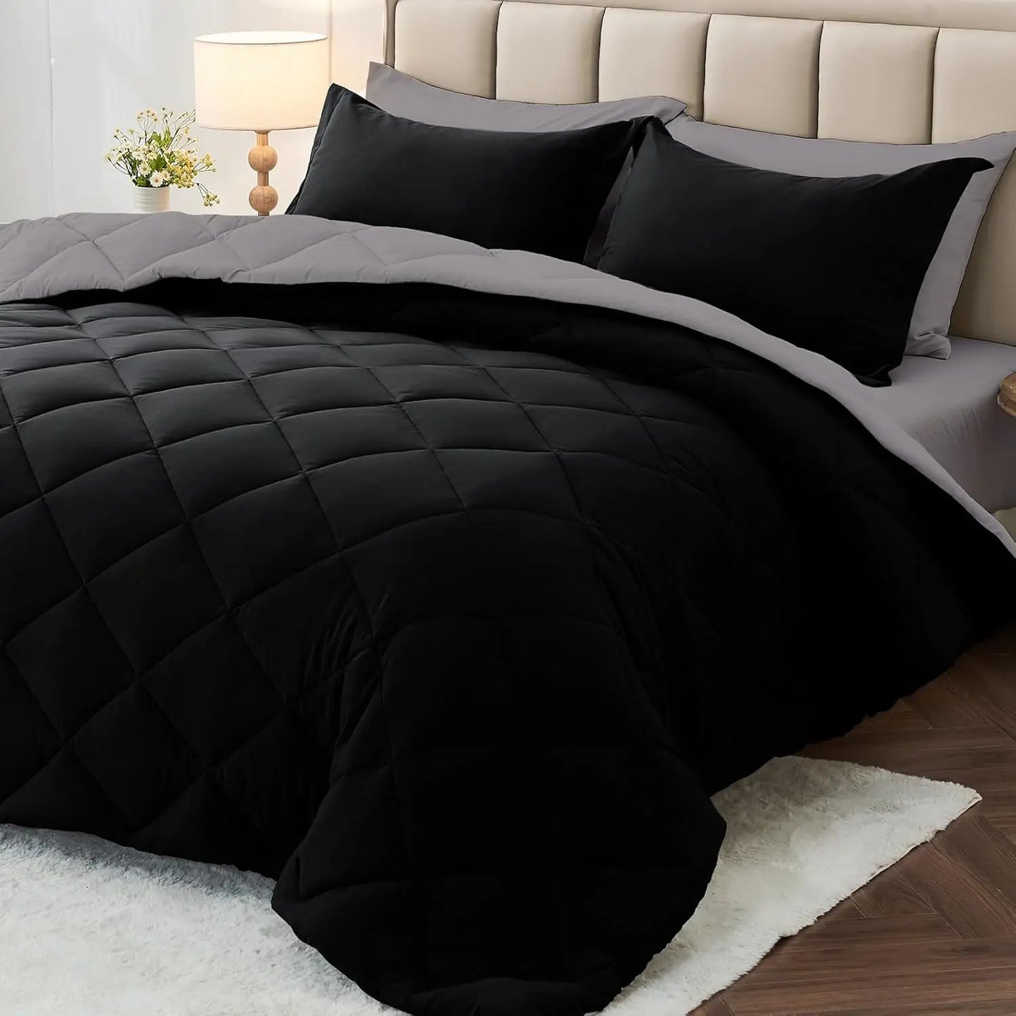 2/3pcs Reversible Comforter Set, Down Alternative Duvet Insert