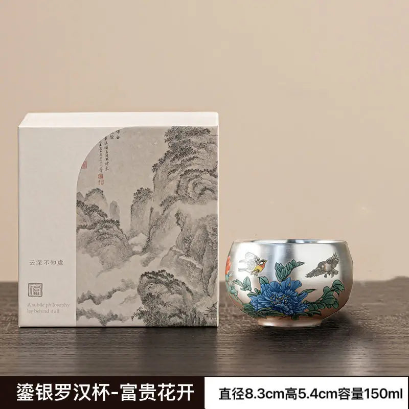 Silver Lined Ceramic Master Tea Cup,
