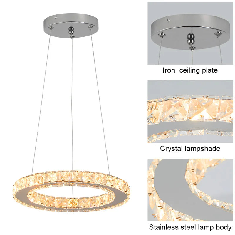 Led Luxury Ring Pendant Lights For Living Dining Room