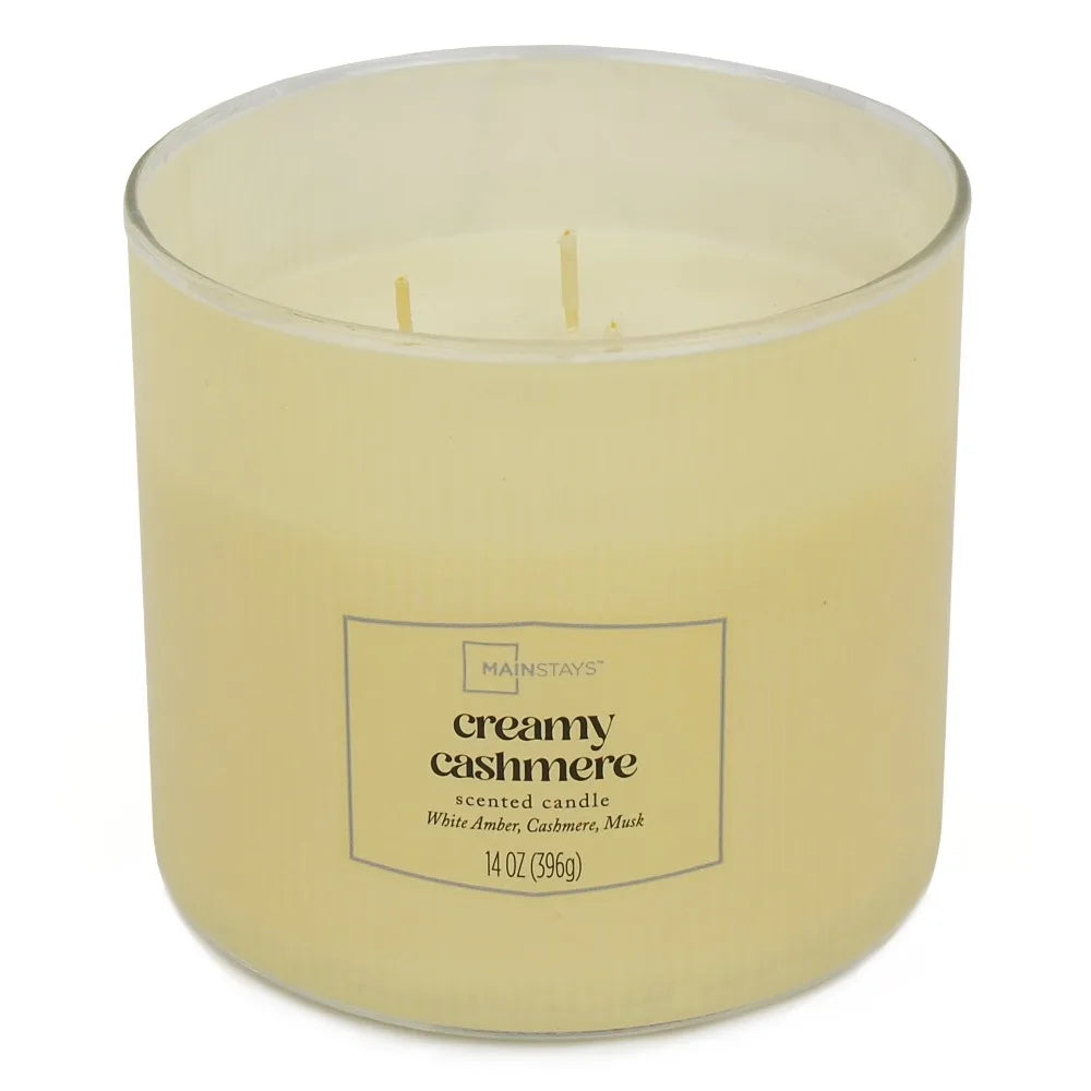 Textured Wrapped Candle in Creamy Cashmere Scent 14 Ounce
