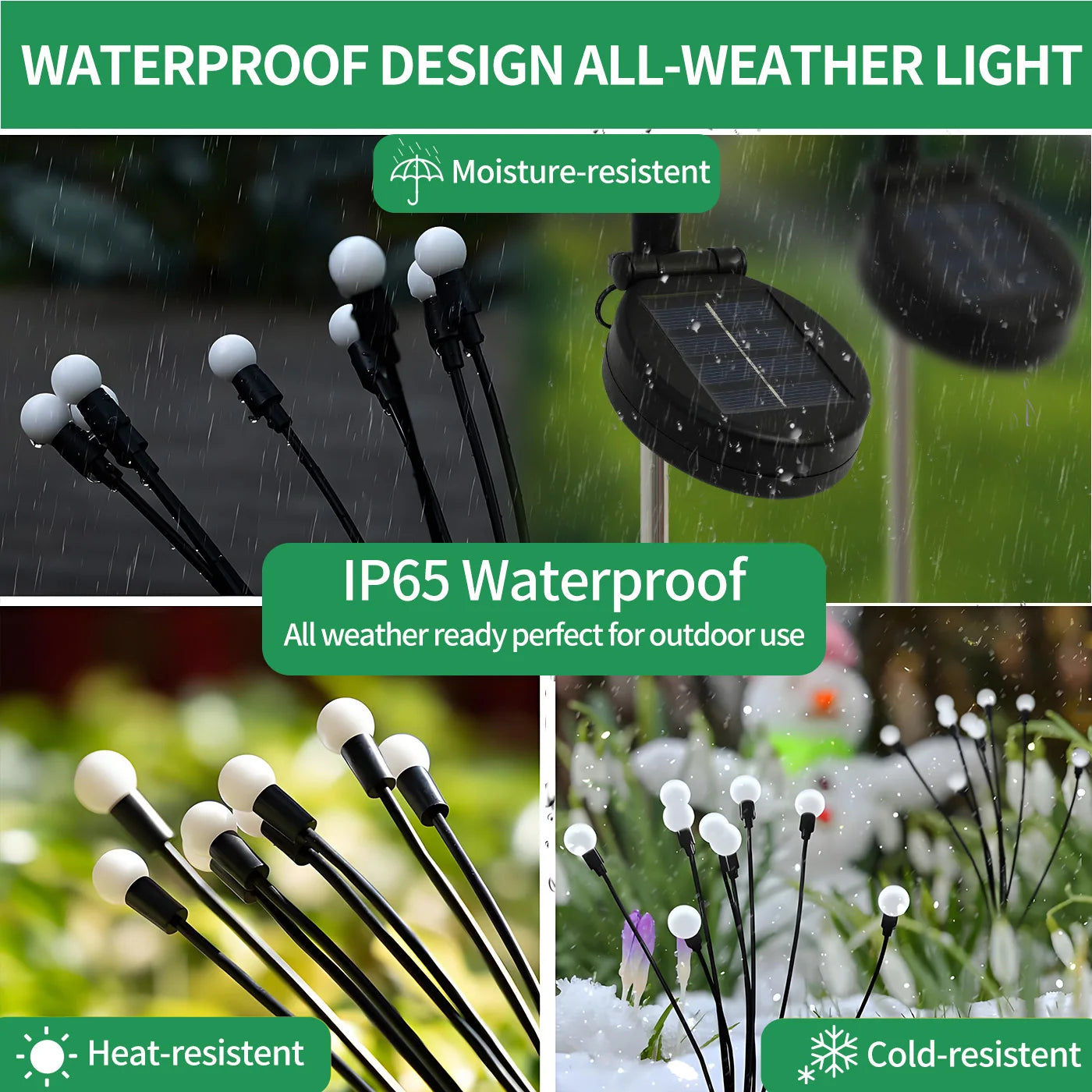 8-Head Solar Firefly Lights LED Solar Outdoor Waterproof  Flexibility