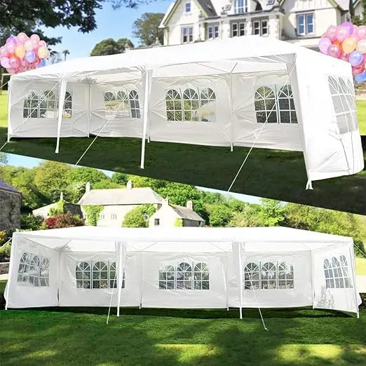 White 10'X30' Heavy Duty Outdoor Canopy Gazebo Tent W/Windows
