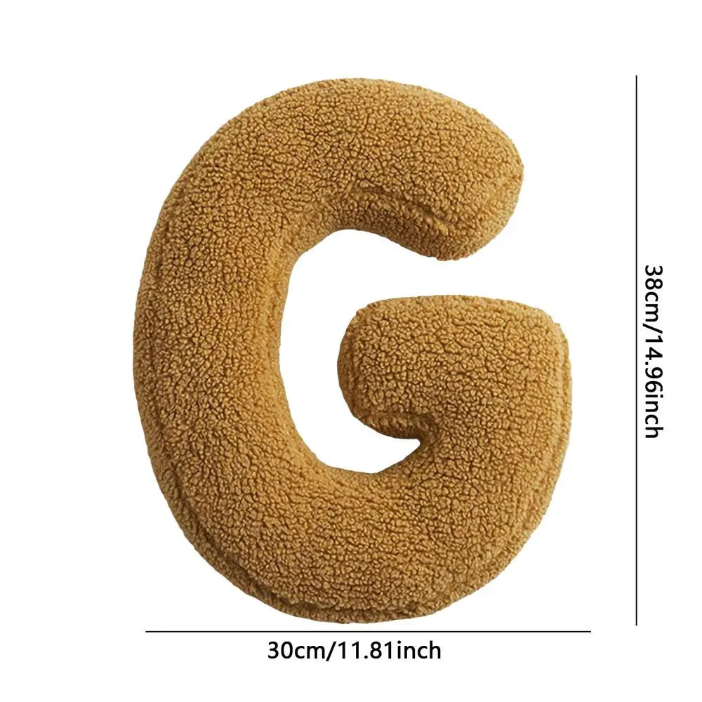 Soft Initial Throw Cushion Plush English Alphabet Pillow A to Z
