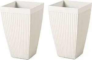 2 Garden Planter Pots 23" H Large, Drainage Hole