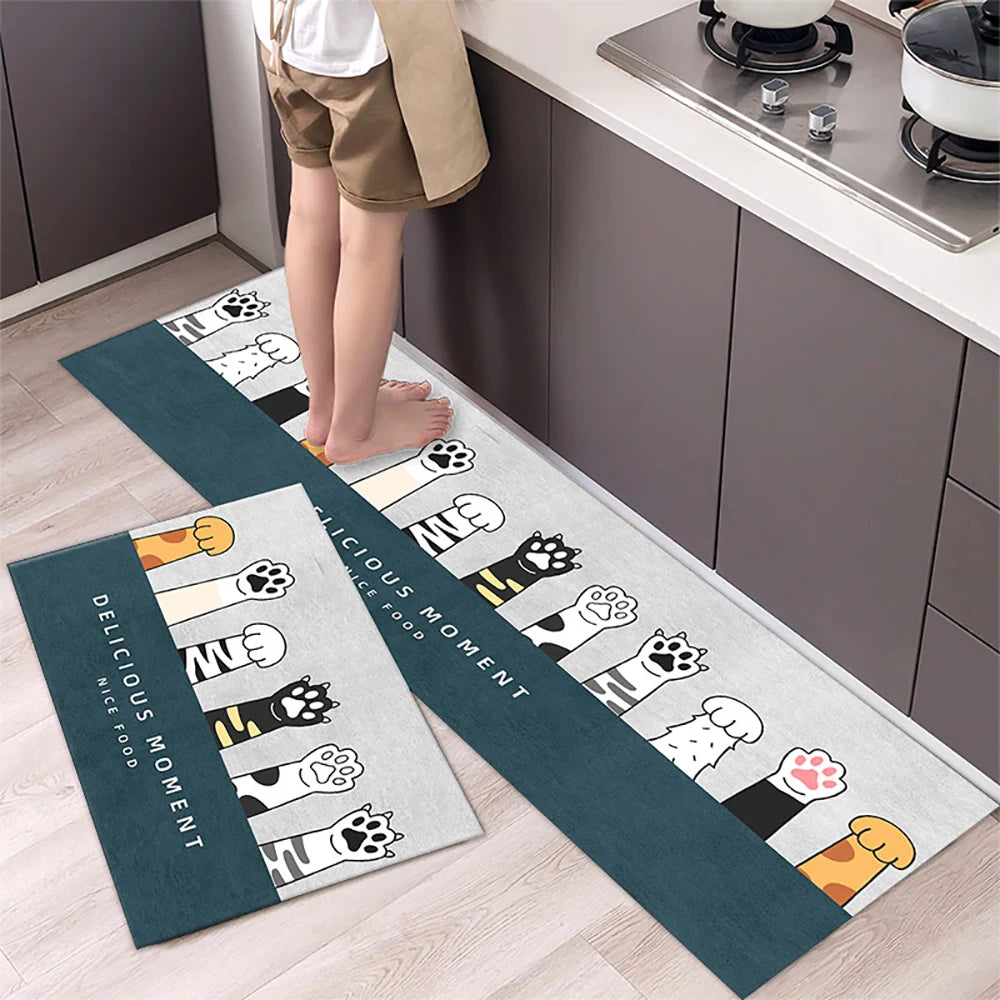 Non-slip Kitchen Mat Long Rugs Crystal Velvet Carpet
