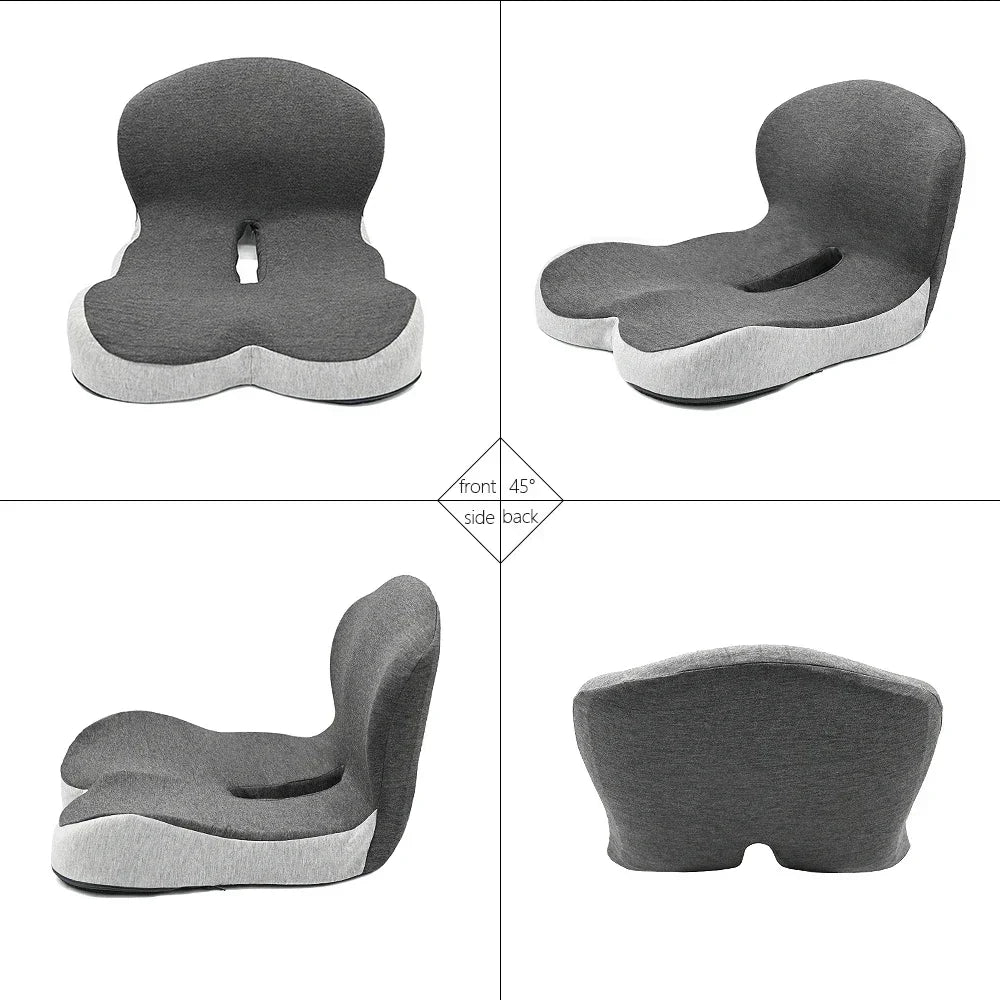L-Shaped Memory Foam Seat Cushion with Fixing Strap,