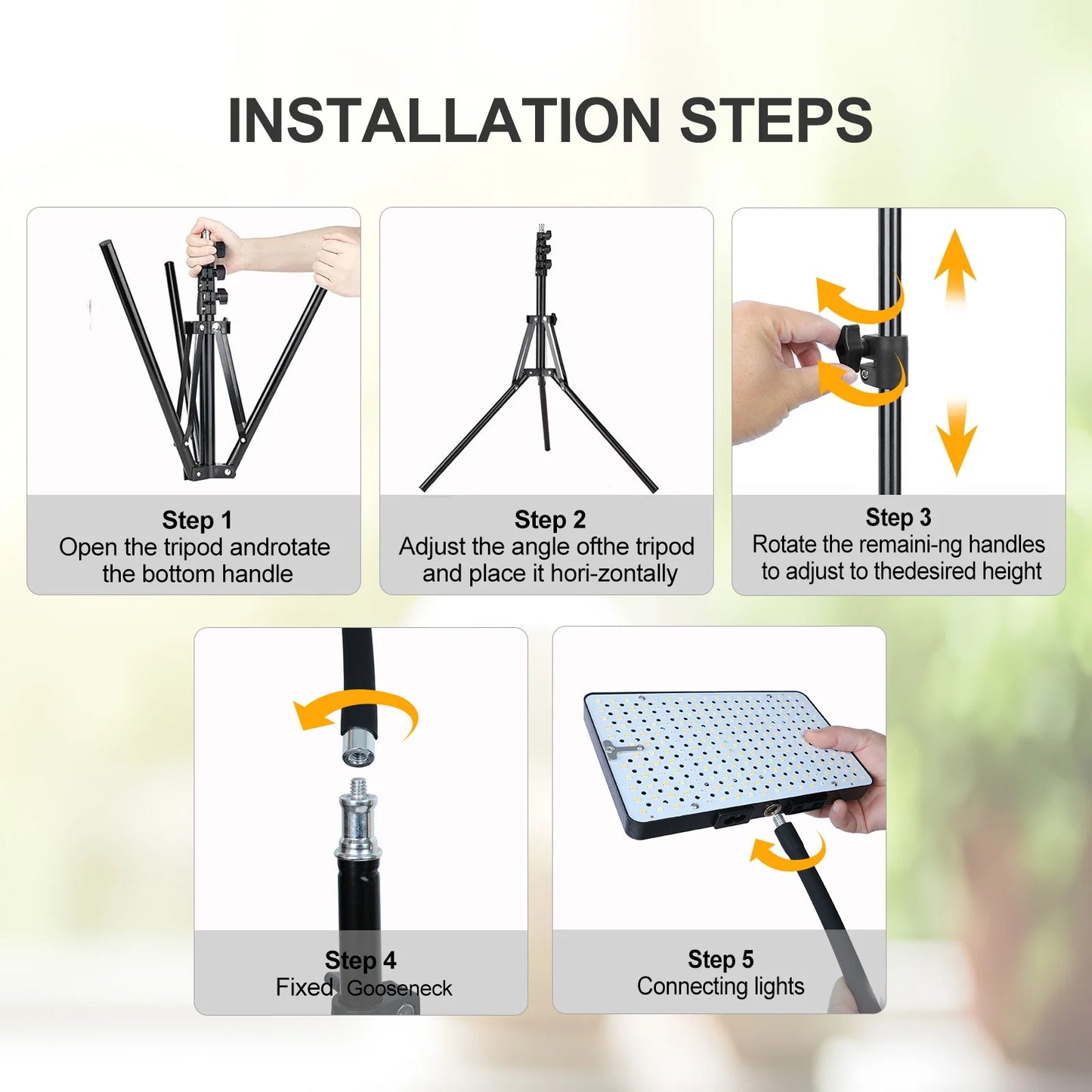 Grow Lights with Stand and Timer, 24"-64" Height Adjustable