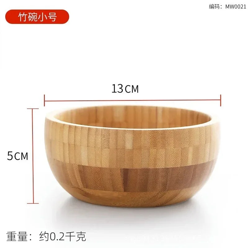 Large Bamboo Salad Bowl Wooden Mixing Bowl